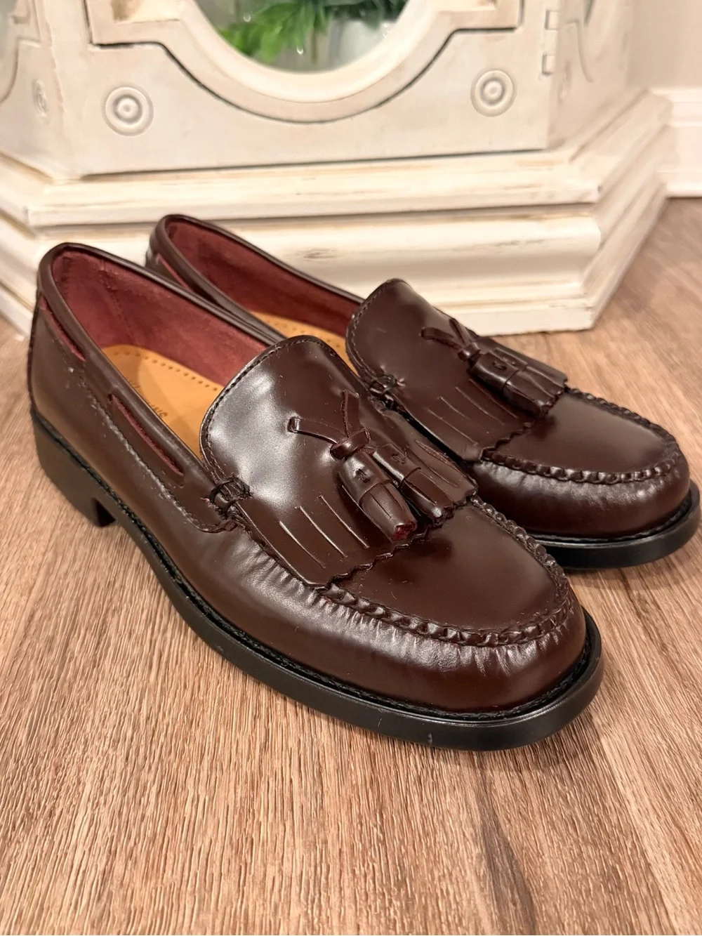 GH Bass Weejuns Marietta II Loafers Women's 8M Burgundy Leather Tassel Kiltie
